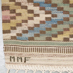 #871 Vintage Flat Weave Rug by Märta Måås-Fjetterström