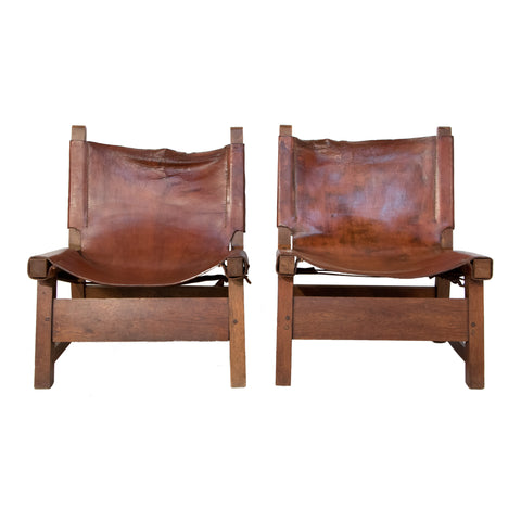 #945 Pair of Leather Chairs